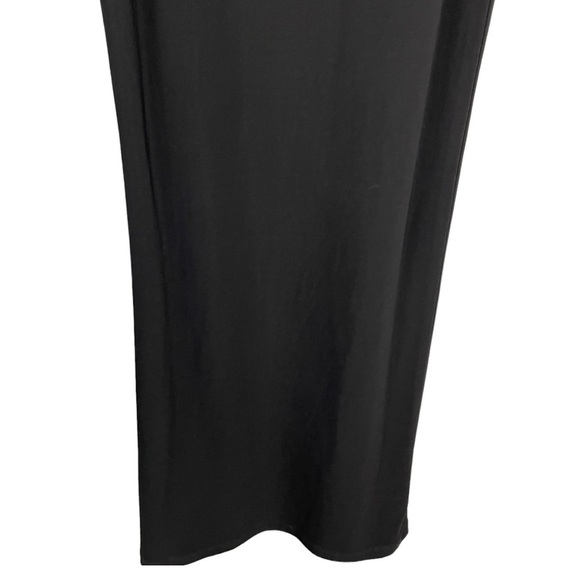 ADRIANNA PAPELL RUFFLE ONE SHOULDER BLOUSON WIDE LEG BLACK JERSEY JUMPSUIT - Picture 12 of 16